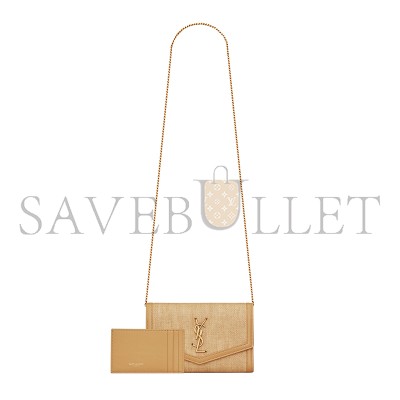 YSL UPTOWN CHAIN WALLET IN MICRO RAFFIA 6077882UF1W9985 (19*12*3cm)